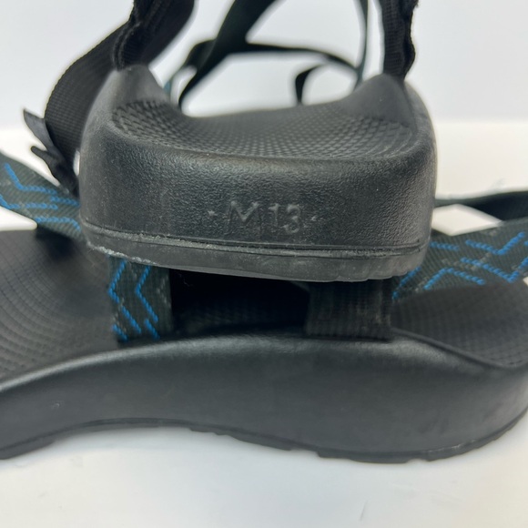 Chaco Z/2 Adjustable Strap Classic Sandals Men’s 13M Black Blue Toe Loop Hiking - Picture 5 of 9